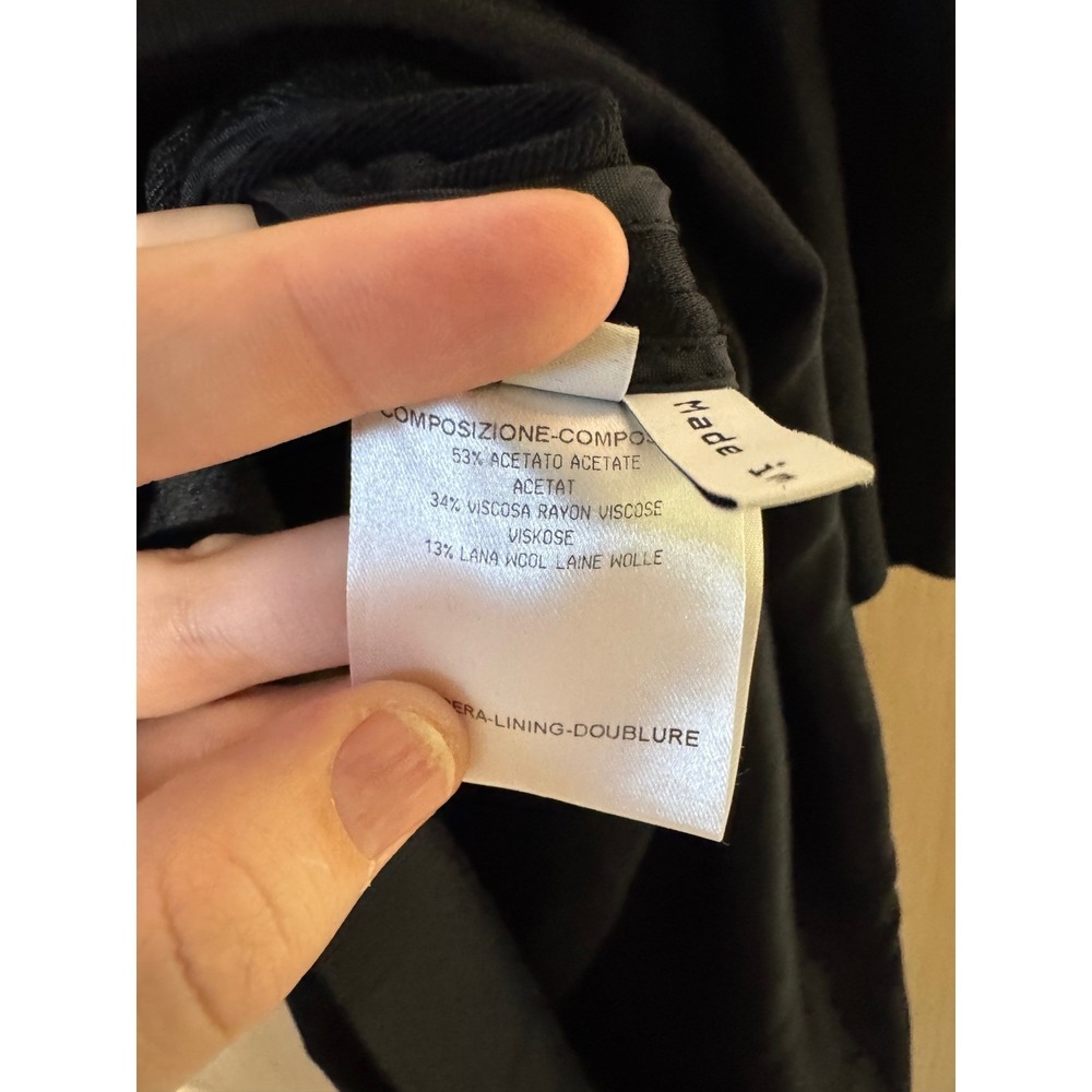 Balenciaga Black Dress Vintage Deadstock NWT Bow Neck Dolman Sleeve Wool Italy - Picture 9 of 10